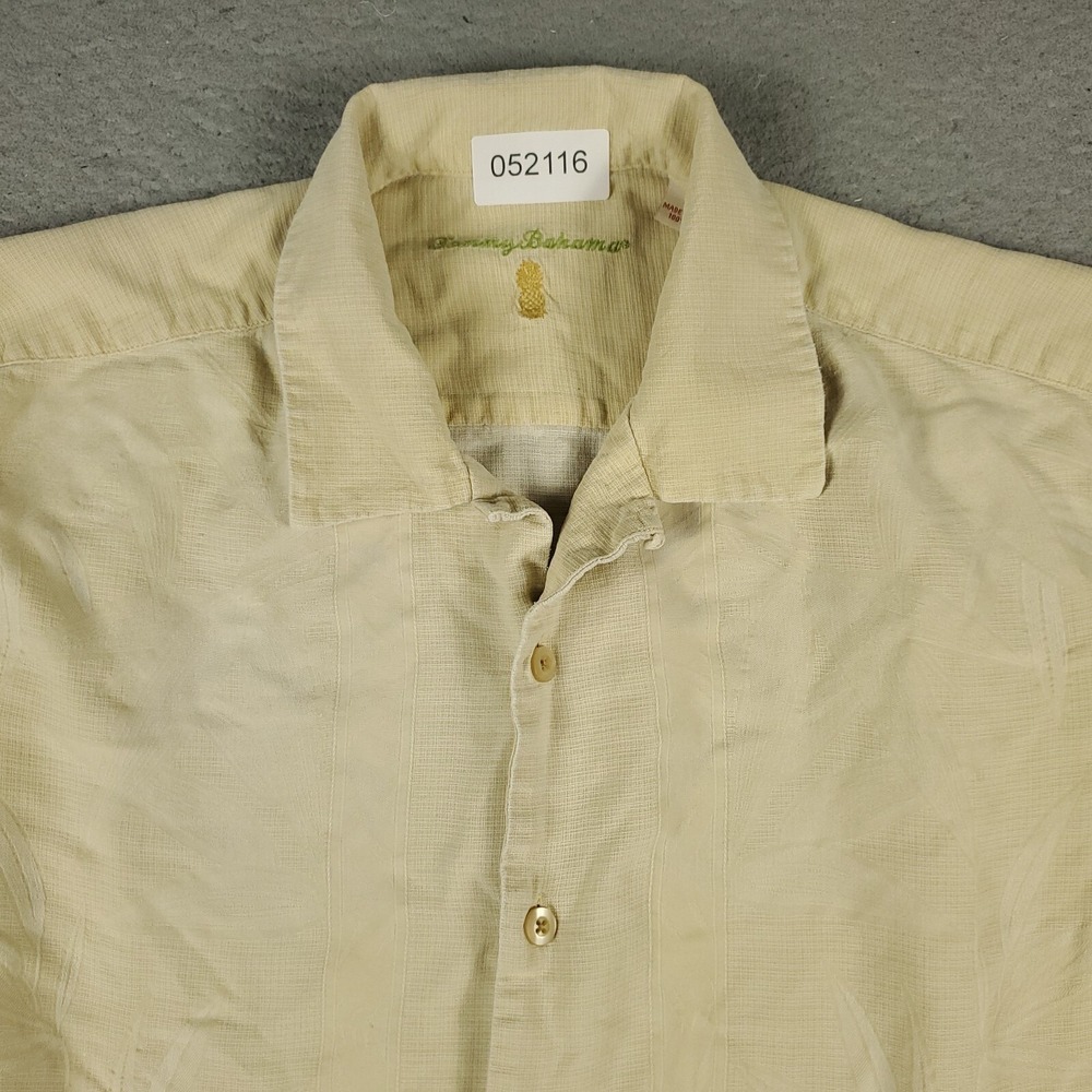 Tommy Bahama Shirt Mens Medium Yellow Hawaiian Button Up Short Sleeve * - Picture 2 of 8